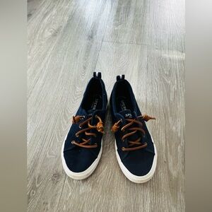 Sperry Dark Blue Shoes with Tan Laces
